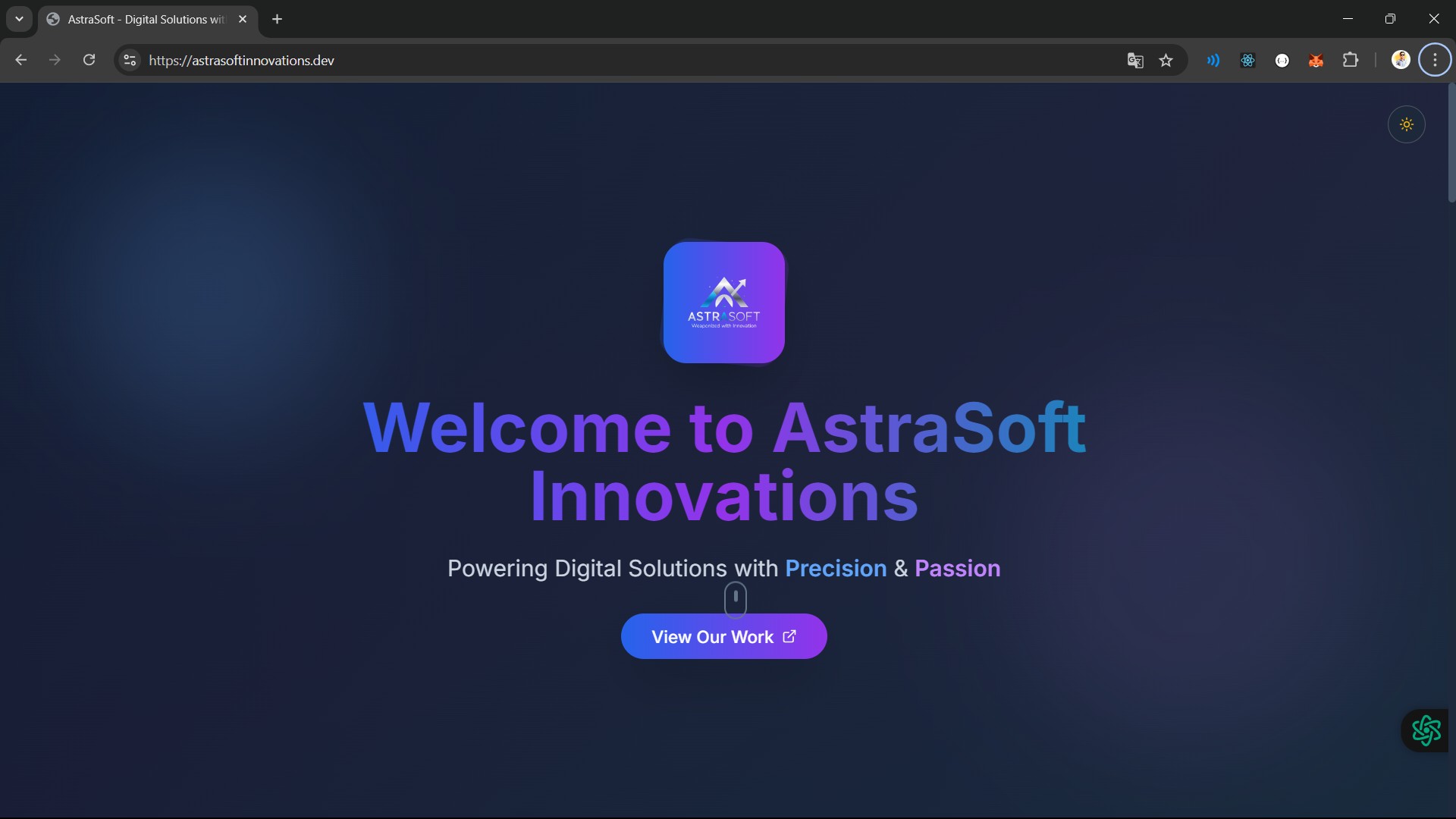 AstraSoft Innovations – Frontend Website
